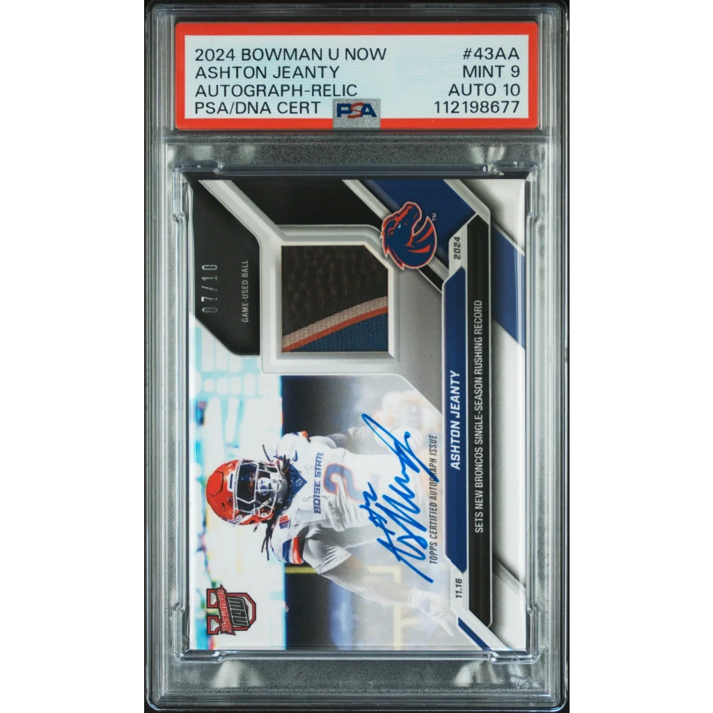 Graded 2024 Bowman U Now Ashton Jeanty auto relic PSA 10 gem mint