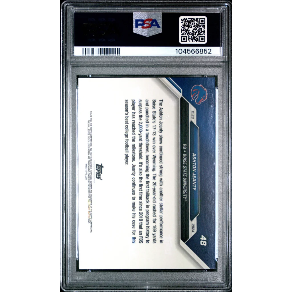 Graded 2024 Topps Bowman U Now Ashton Jeanty #48 Rookie RC Football Card PSA 10 Gem Mint | PSA 10 Gem Mint Graded Rookie Card | vintageantiquesgifts.com