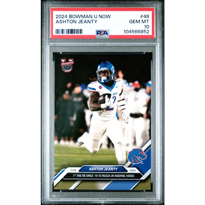 Graded 2024 Topps Bowman U Now Ashton Jeanty #48 Rookie RC Football Card PSA 10 Gem Mint | Hall of Fame Sports Memorabilia | vintageantiquesgifts.com