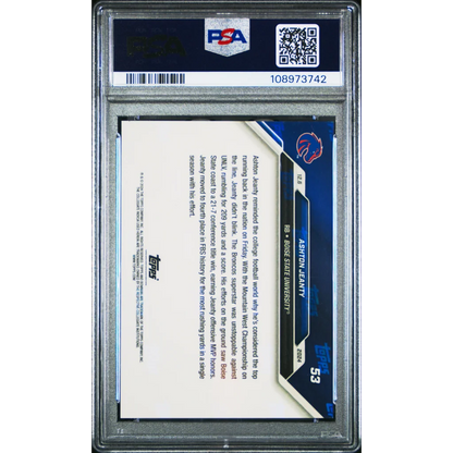 Graded PSA Gem Mint Ashton Jeanty Card Bowman Purple Rookie sports trading card