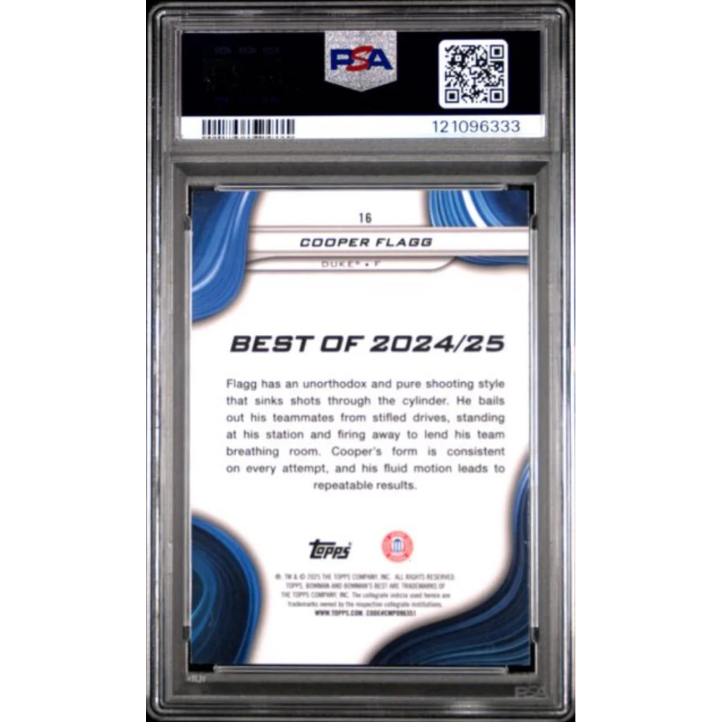 PSA 10 Graded 2024 Topps Bowman U Cooper Flagg #16 Rookie RC Card