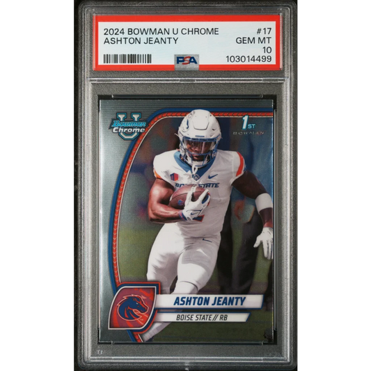 Graded 2024 Topps Bowman U Chrome Ashton Jeanty #17 RC PSA 10 gem mint