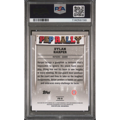 PSA graded Dylan Harper Bowman U Chrome Pep Rally Rookie sports card image