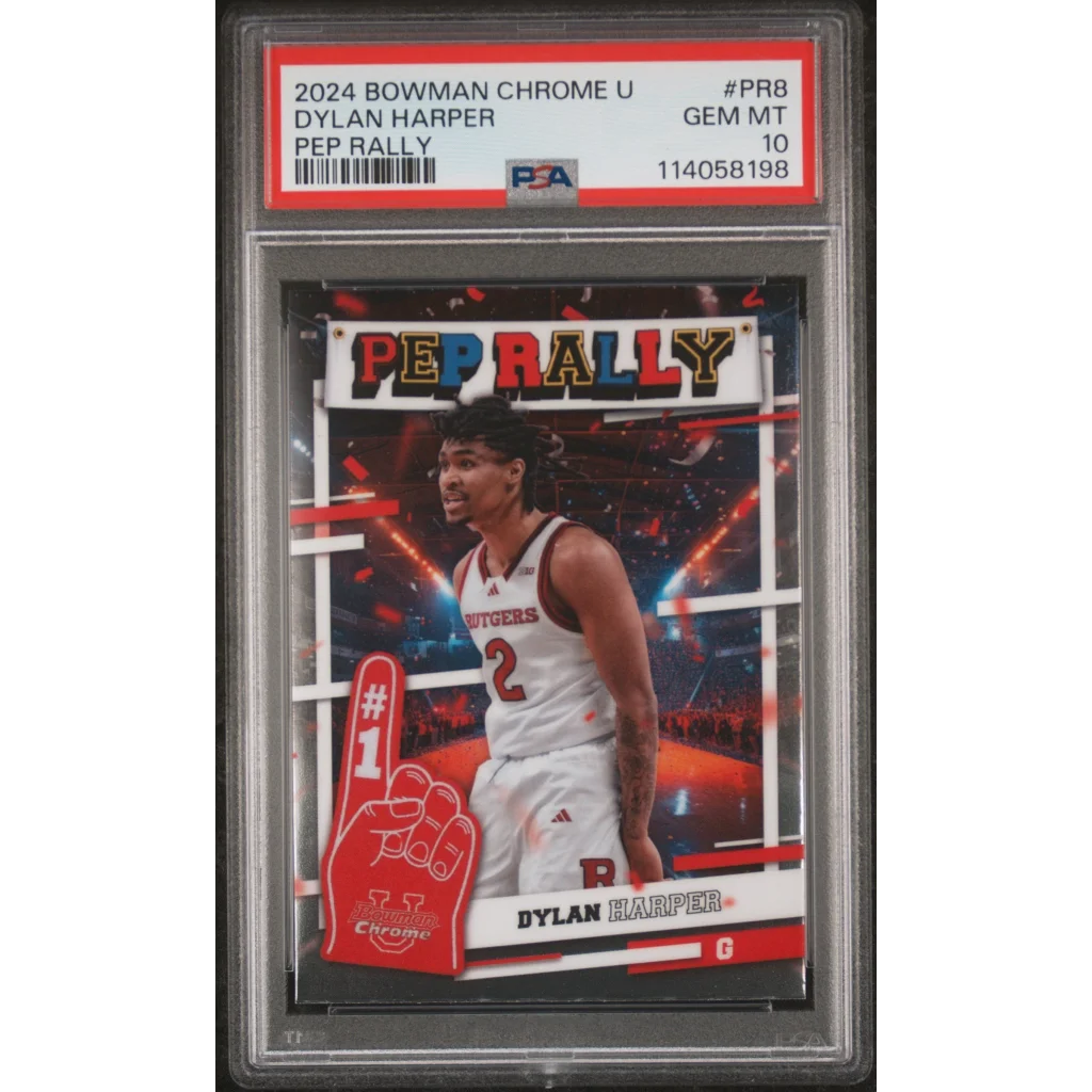 PSA graded Dylan Harper Bowman U Chrome Pep Rally Rookie sports card image