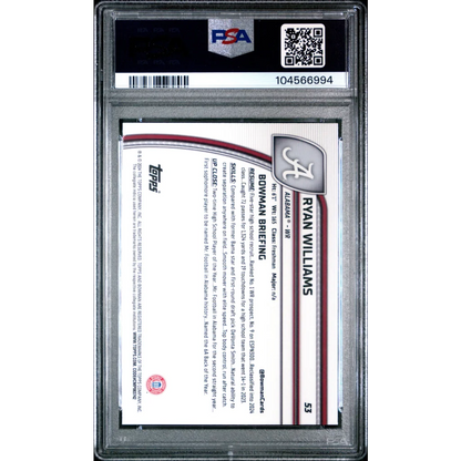 Graded 2024 Topps Bowman U Chrome University Ryan Williams #53 Rookie RC Football Card PSA 10 Gem Mint | PSA 10 Gem Mint Graded Rookie Card | vintageantiquesgifts.com