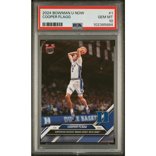 Graded 2024 Topps Bowman U Now Cooper Flagg #1 Duke Rookie RC Basketball Card PSA 10 Gem Mint | Hall of Fame Sports Memorabilia | vintageantiquesgifts.com