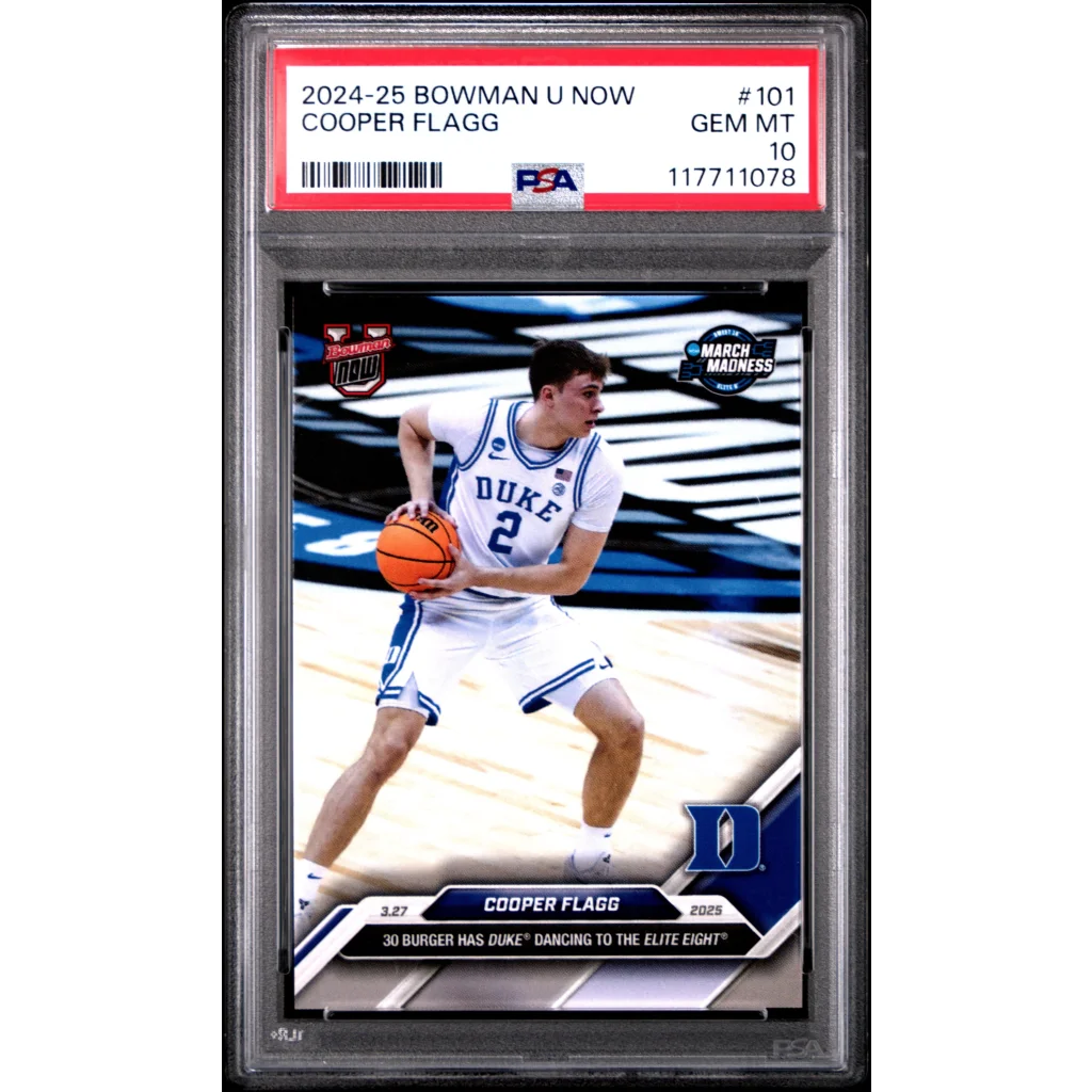 Graded PSA 10 2024-25 Bowman U Now Cooper Flagg #101 Rookie Card