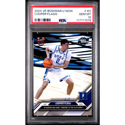 Graded 2024 Topps Bowman U Now Cooper Flagg #101 Rookie RC Basketball Card PSA 10 Gem Mint