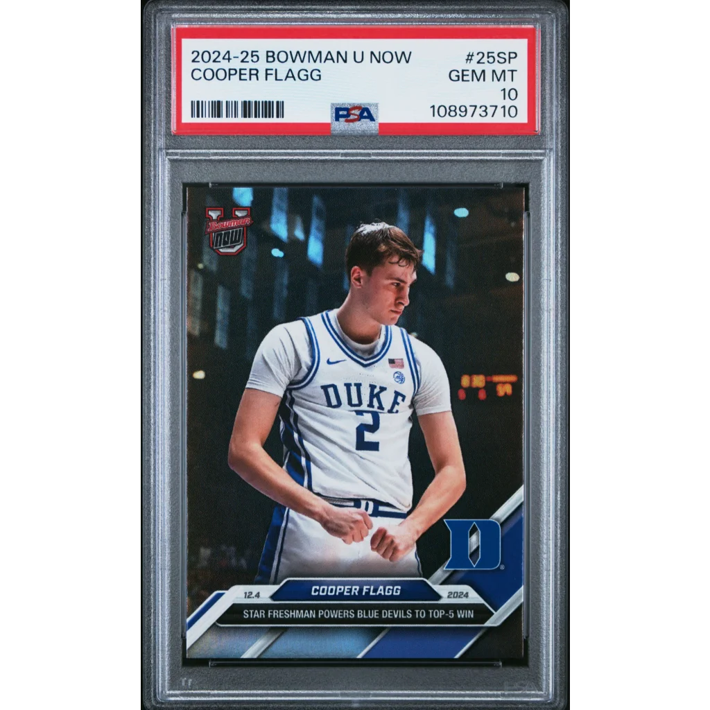 PSA graded Cooper Flagg Duke rookie card displayed in product listing