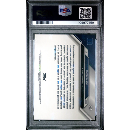 A graded 2024 Cooper Flagg Bowman U Now basketball card in PSA holder