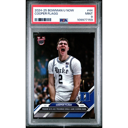 Graded 2024 Topps Bowman U Now Cooper Flagg #44 Rookie RC Basketball Card PSA 9 Mint | Hall of Fame Sports Memorabilia | vintageantiquesgifts.com