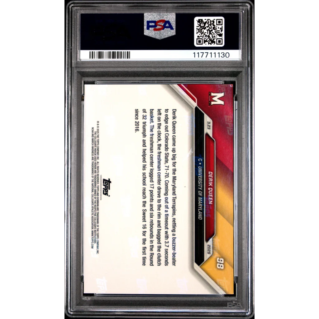 PSA 10 Graded 2024 Topps Bowman Derik Queen #98 Rookie Basketball Card Slab