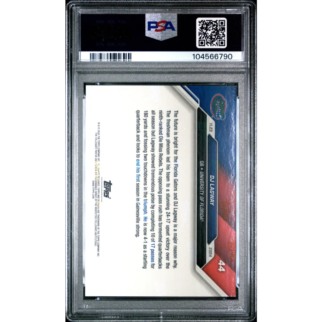 PSA graded DJ Lagway football card by Professional Sports Authenticator in professional sports