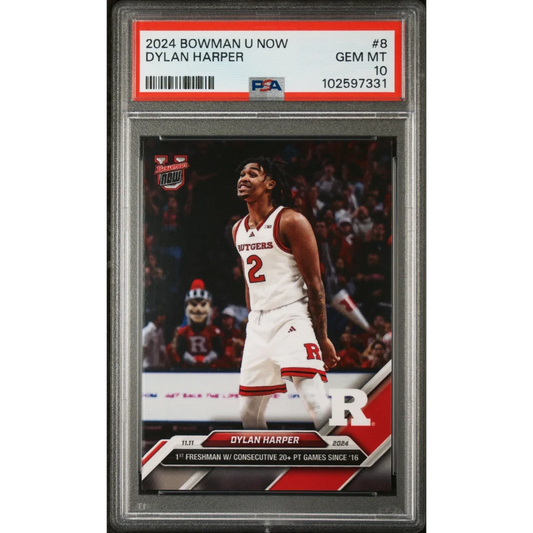 PSA Graded Dylan Harper Basketball Trading Card showing detailed front view