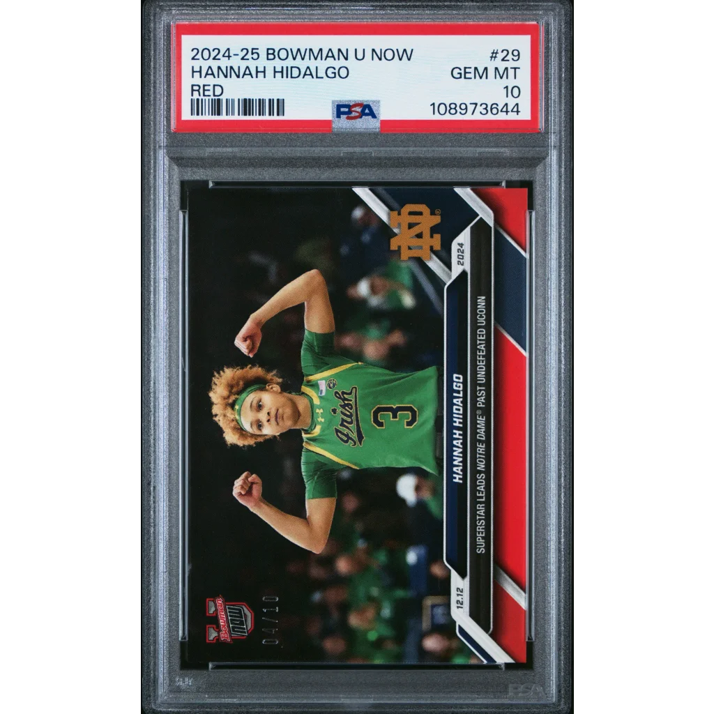 Graded 2024 Topps Bowman U Now Hannah Hidalgo #29 Red /10 Rookie RC Basketball Card PSA 10 Gem Mint | Hall of Fame Sports Memorabilia | vintageantiquesgifts.com