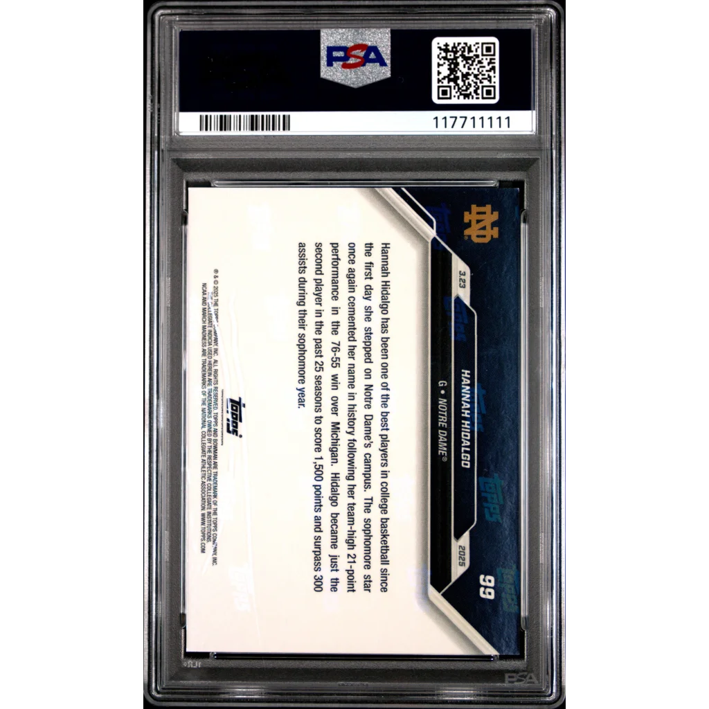 Graded 2024 Topps Bowman U Now Hannah Hidalgo #99 Blue March Madness /49 Rookie RC Basketball Card PSA 10 Gem Mint | PSA 10 Gem Mint Graded Rookie Card | vintageantiquesgifts.com