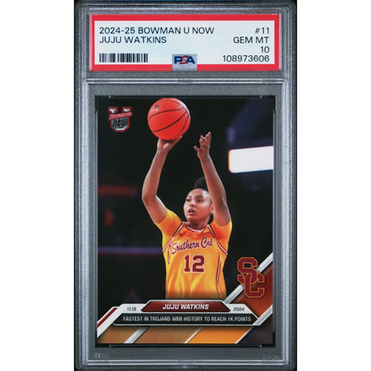 Graded PSA 10 Gem Mint JuJu Watkins 2024-25 Bowman U Now Rookie Card