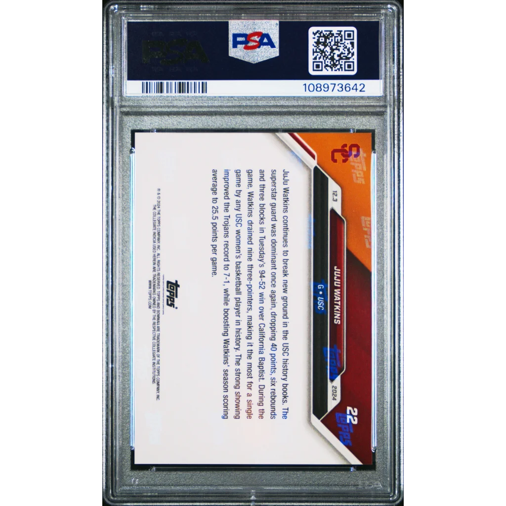 Graded 2024 Topps Bowman U Now JuJu Watkins #22 Rookie RC Basketball Card PSA 8 Near Mint | PSA 8 NM-MT Graded Rookie Card | vintageantiquesgifts.com