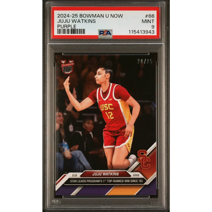 Graded 2024 Topps Bowman U Now JuJu Watkins #66 Purple /25 Rookie RC Basketball Card PSA 9 Mint