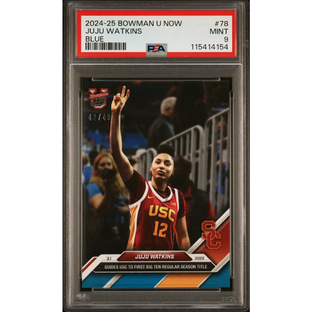 Graded PSA 9 Mint 2024-25 Bowman U Now JuJu Watkins #78 Blue /49 Rookie Card
