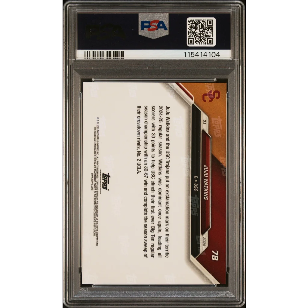 Graded PSA 9 2024 Topps Bowman JuJu Watkins #78 Rookie RC Card