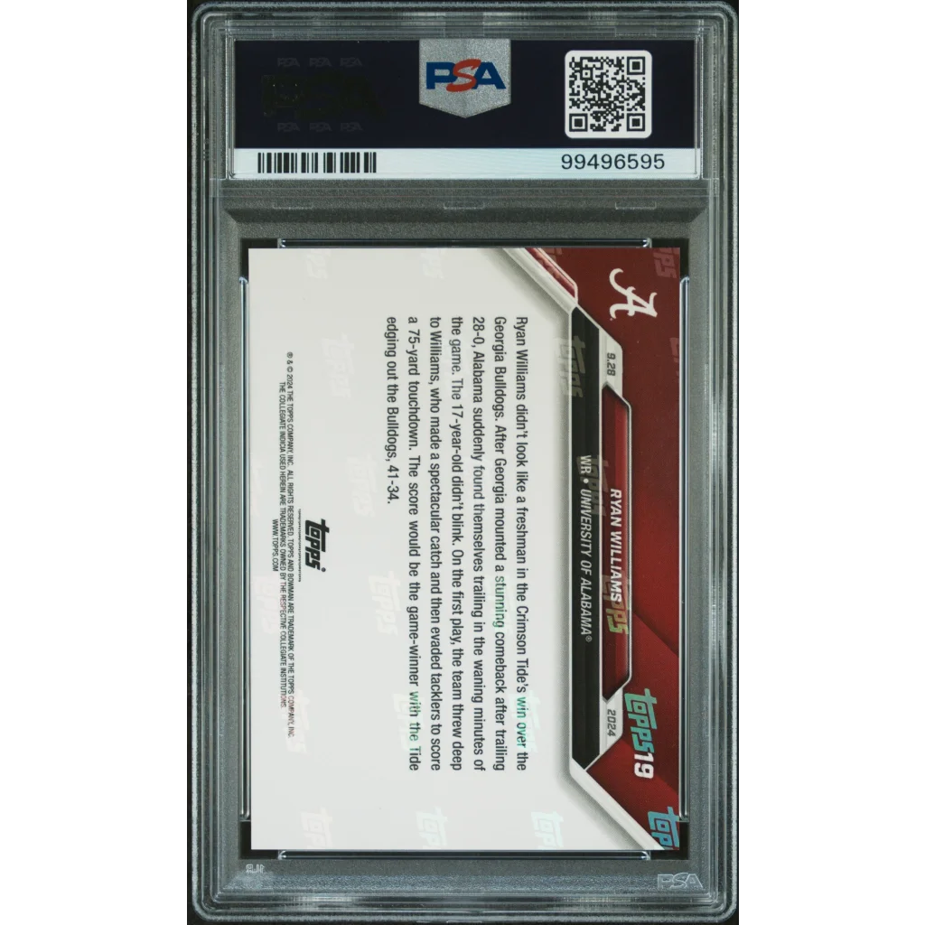 Graded 2024 Topps Bowman U Now Ryan Williams #19 Rookie RC Football Card PSA 10 Gem Mint | PSA 10 Gem Mint Graded Rookie Card | vintageantiquesgifts.com