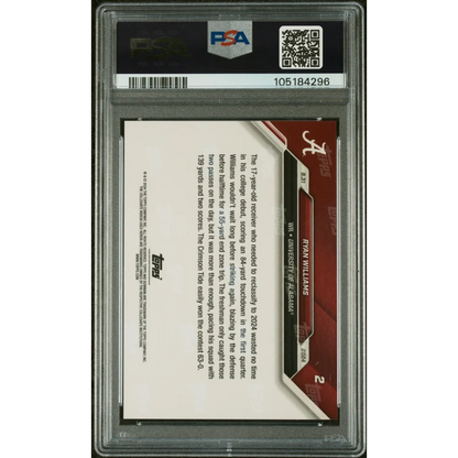 Graded PSA 10 Ryan Williams 2024 Topps Bowman U Now Rookie RC Auto Card