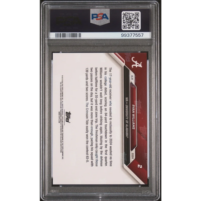 Graded 2024 Topps Bowman U Now Ryan Williams #2 Rookie RC Football Card PSA 10 Gem Mint | PSA 10 Gem Mint Graded Rookie Card | vintageantiquesgifts.com
