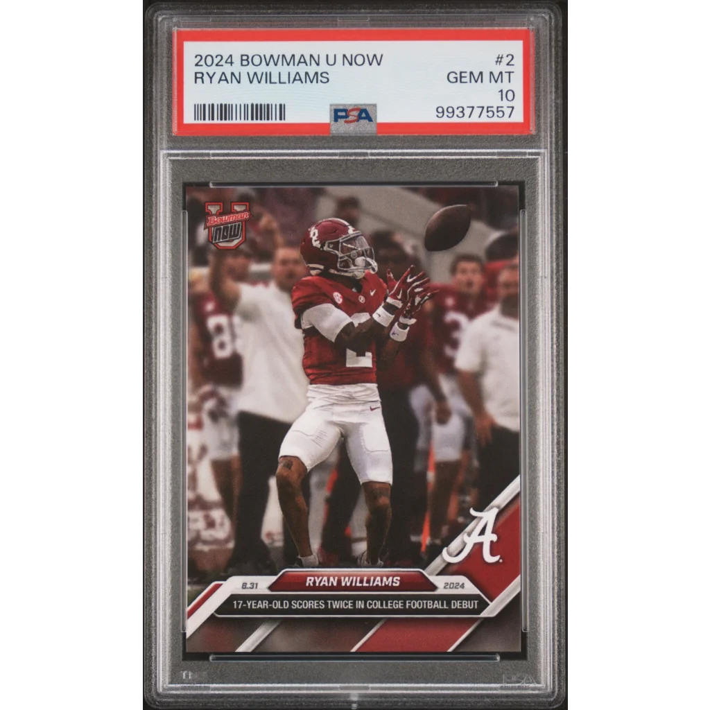 Graded 2024 Topps Bowman U Now Ryan Williams #2 Rookie RC Football Card PSA 10 Gem Mint | Hall of Fame Sports Memorabilia | vintageantiquesgifts.com