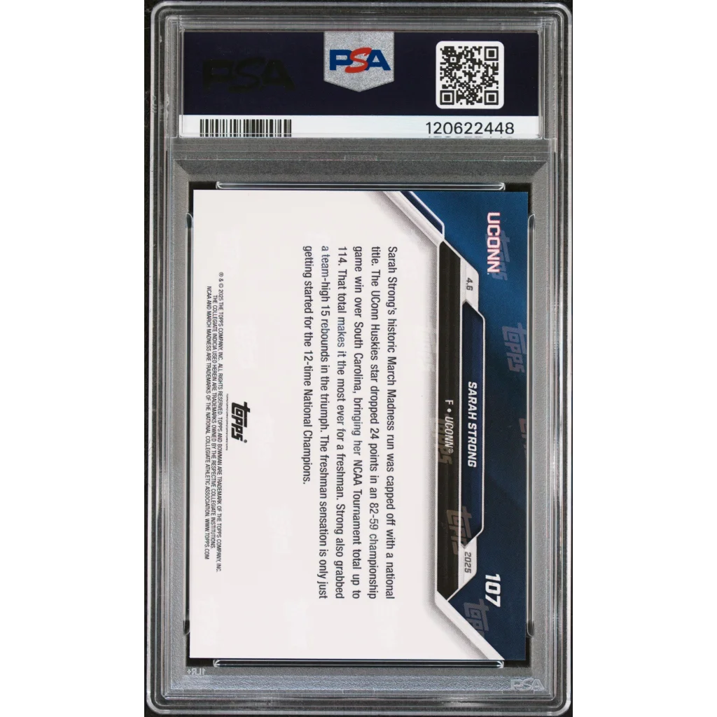 Graded 2024 Topps Bowman U Now Sarah Strong #107 Blue /49 Rookie RC PSA 9