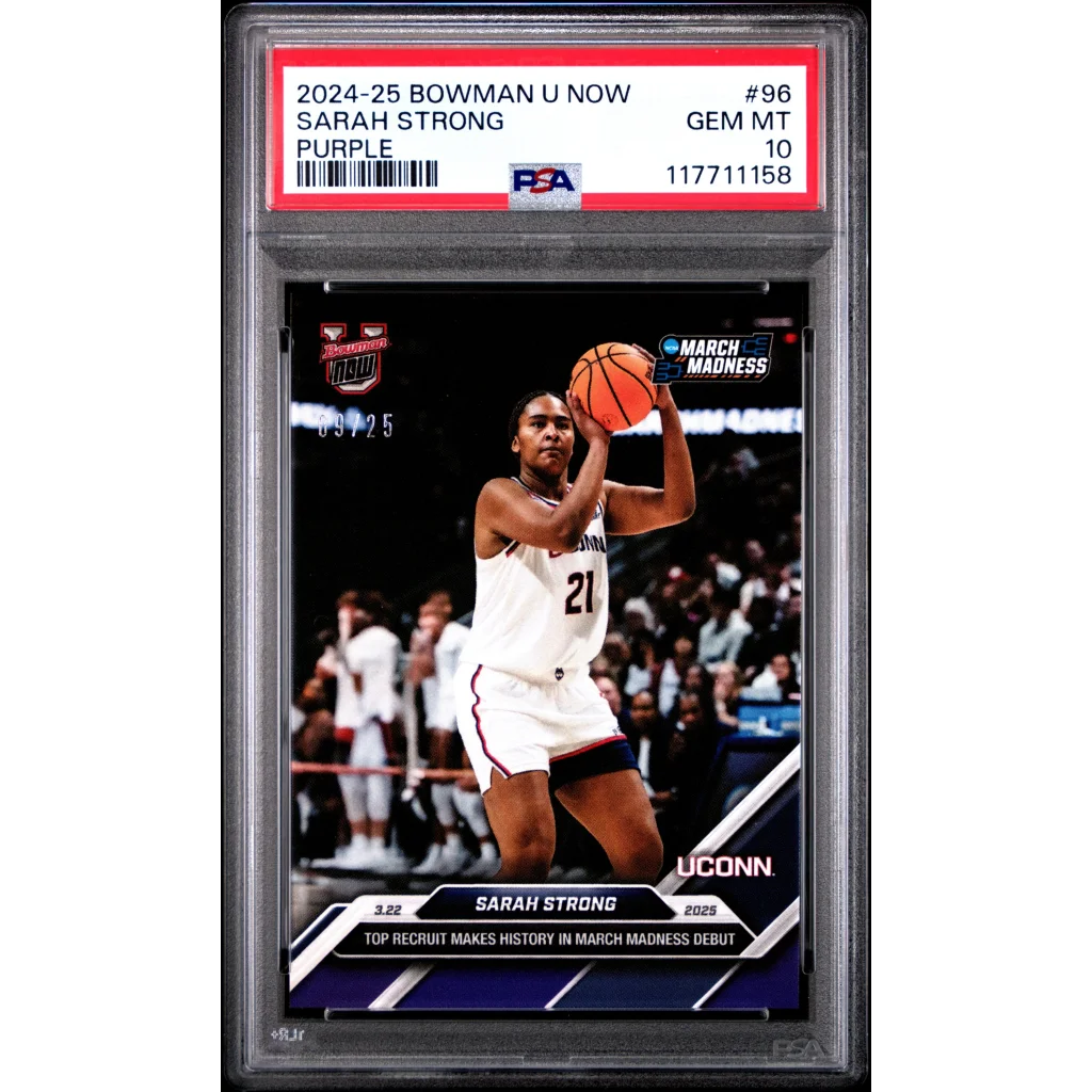 Graded 2024 Topps Bowman U Now Sarah Strong #96 Purple /25 Rookie RC Basketball Card PSA 10 Gem Mint