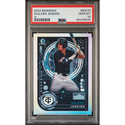 Graded 2024 Topps Bowman Walker Jenkins #BAI10 AI Rookie RC Baseball Card PSA 10 Gem Mint | Hall of Fame Sports Memorabilia | vintageantiquesgifts.com