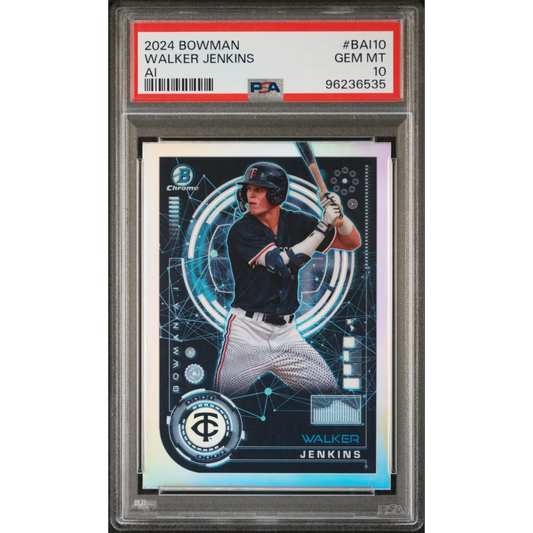 Graded 2024 Topps Bowman Walker Jenkins #BAI10 AI Rookie RC Baseball Card PSA 10 Gem Mint | Hall of Fame Sports Memorabilia | vintageantiquesgifts.com