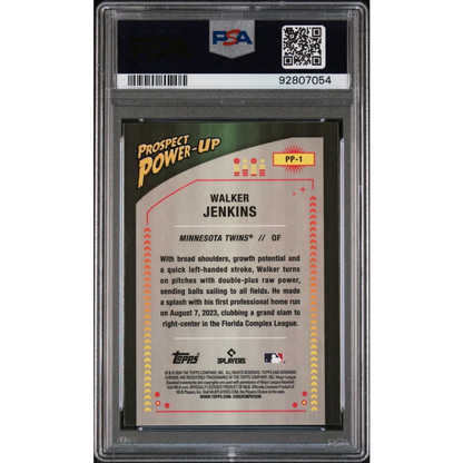 Graded 2024 Topps Bowman Walker Jenkins #PP1 Prospect Power Up Rookie RC Baseball Card PSA 10 Gem Mint | PSA 10 Gem Mint Graded Rookie Card | vintageantiquesgifts.com