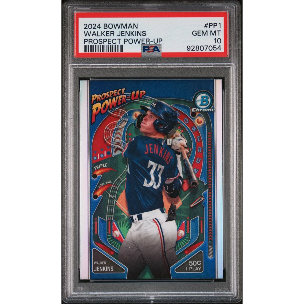 Graded 2024 Topps Bowman Walker Jenkins #PP1 Prospect Power Up Rookie RC Baseball Card PSA 10 Gem Mint | Hall of Fame Sports Memorabilia | vintageantiquesgifts.com