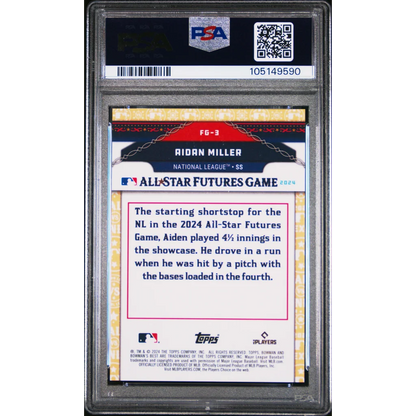 Graded 2024 Topps Bowmans Best Aidan Miller #FG3 All Star Futures Game Rookie RC Baseball Card PSA 10 Gem Mint | PSA 10 Gem Mint Graded Rookie Card | vintageantiquesgifts.com