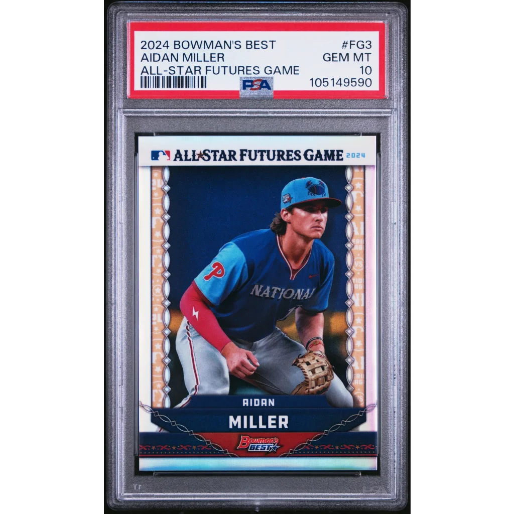 Graded 2024 Topps Bowmans Best Aidan Miller #FG3 All Star Futures Game Rookie RC Baseball Card PSA 10 Gem Mint | Hall of Fame Sports Memorabilia | vintageantiquesgifts.com