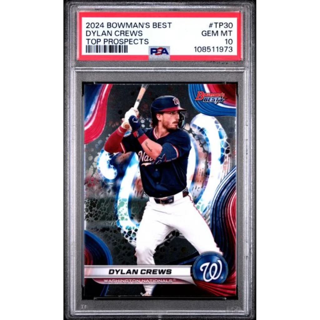 Graded 2024 Topps Bowmans Best Dylan Crews #TP30 Top Prospects Rookie RC Baseball Card PSA 10 Gem Mint | Hall of Fame Sports Memorabilia | vintageantiquesgifts.com