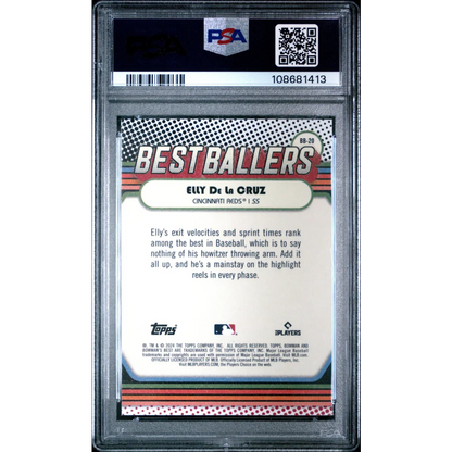 Graded PSA 10 2024 Topps Best Elly De La Cruz Best Ballers Rookie Card