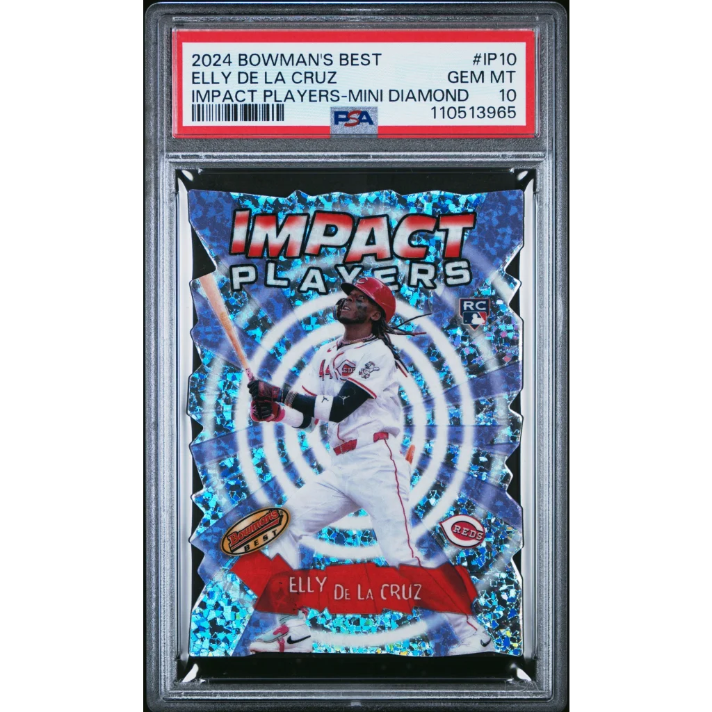 Graded 2024 Topps Bowmans Best Elly De La Cruz #IP10 Impact Players Mini Diamond Rookie RC Baseball Card PSA 10 Gem Mint | Hall of Fame Sports Memorabilia | vintageantiquesgifts.com