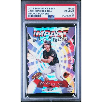 PSA graded Jackson Holliday 2024 Bowmans Best Impact Players baseball card