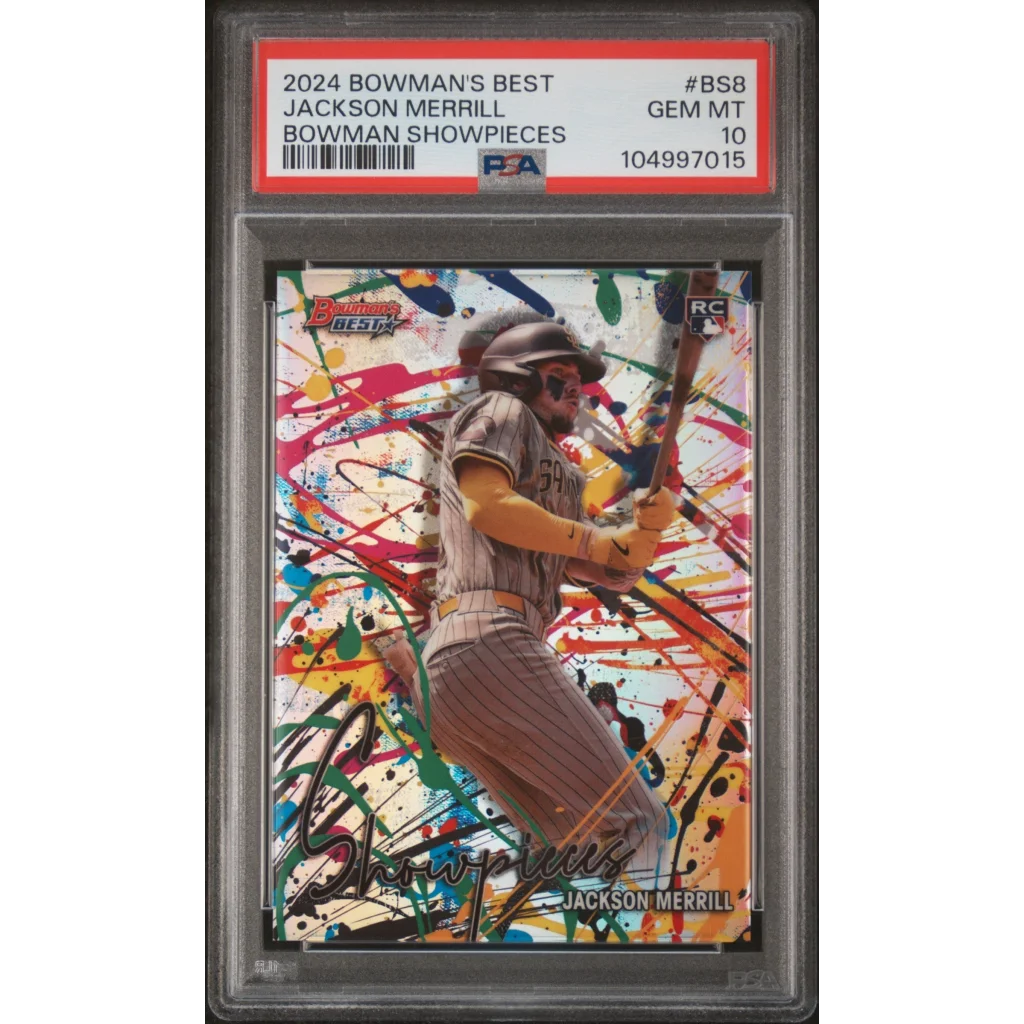 Graded PSA 10 2024 Topps Bowman’s Best Jackson Merrill #BS8 Rookie Card
