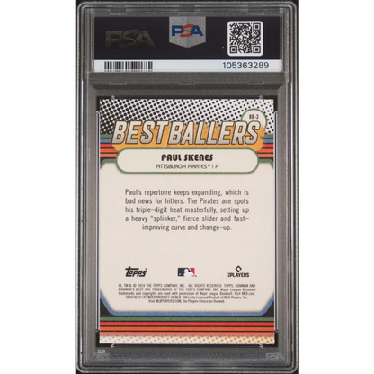 Graded 2024 Topps Bowmans Best Paul Skenes #BB3 Best Ballers Rookie RC Baseball Card PSA 10 Gem Mint | PSA 10 Gem Mint Graded Rookie Card | vintageantiquesgifts.com