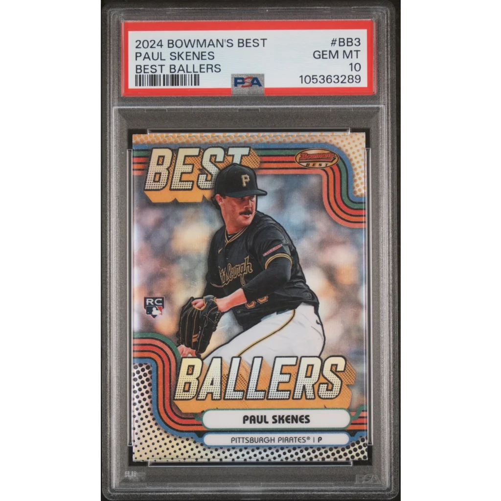 Graded 2024 Topps Bowmans Best Paul Skenes #BB3 Best Ballers Rookie RC Baseball Card PSA 10 Gem Mint | Hall of Fame Sports Memorabilia | vintageantiquesgifts.com