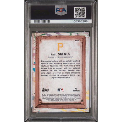 PSA 10 Graded Paul Skenes Rookie Card in Distressed Wooden Frame