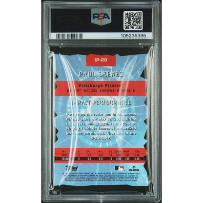 Graded PSA 10 Paul Skenes 2024 Bowmans Best Impact Players Rookie Card