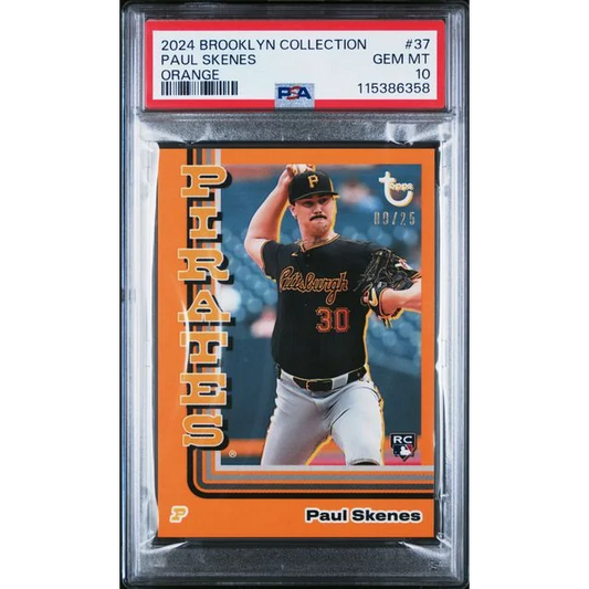 Graded PSA 10 2024 Topps Brooklyn Paul Skenes #37 Orange Rookie Card