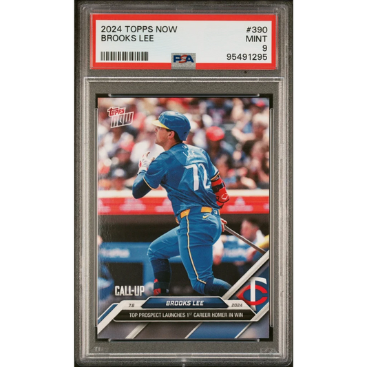 PSA graded 2024 Topps Now Brooks Lee baseball card for collectors