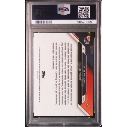 PSA Graded Caleb Williams Topps Now Rookie Card football card image
