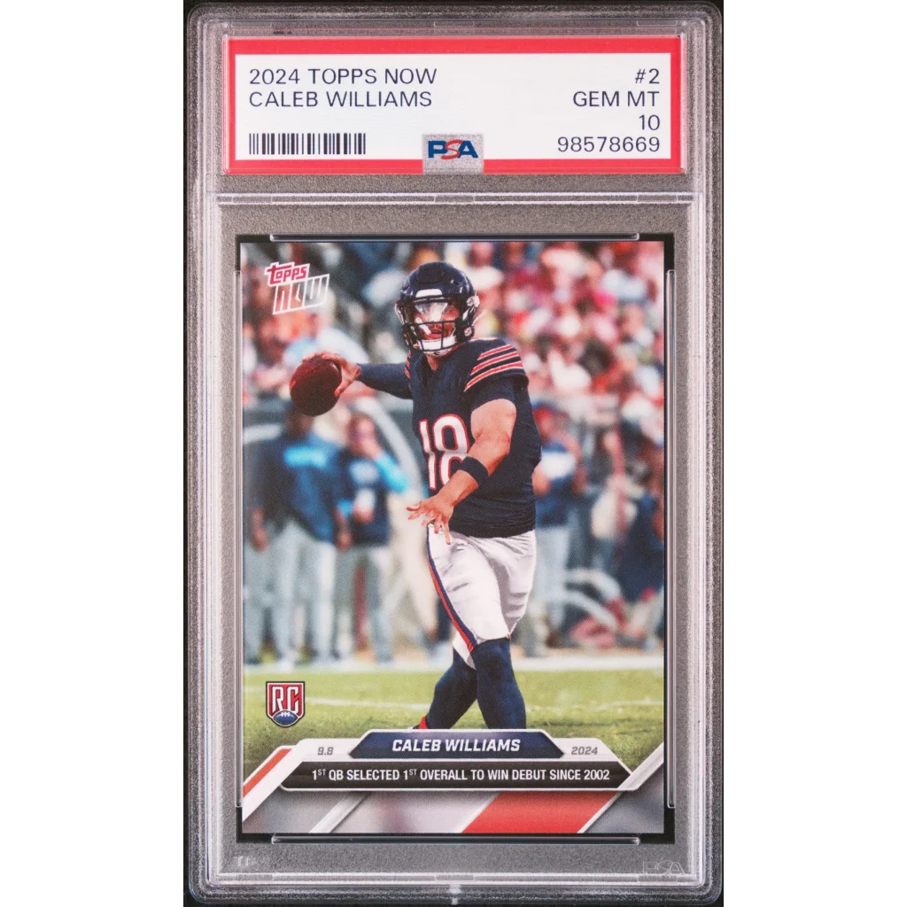 PSA Graded Caleb Williams 2024 Topps Now football rookie card for sale
